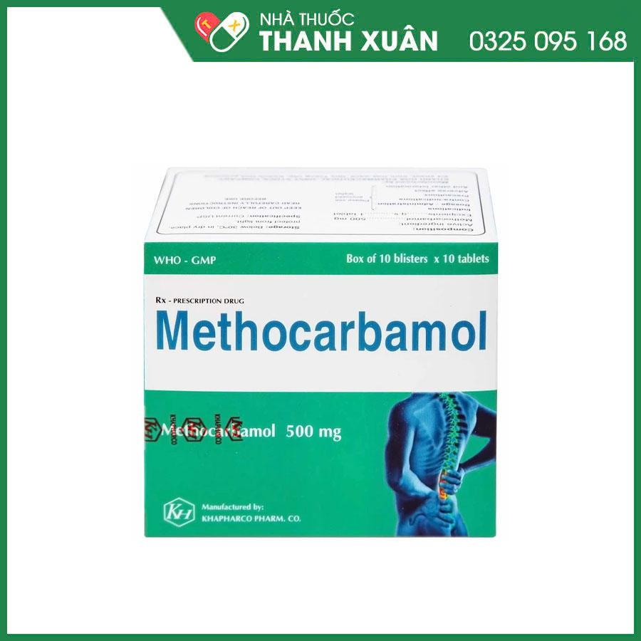 Methocarbamol 500mg thuốc điều trị ngắn hạn các cơn đau và co thắt cơ